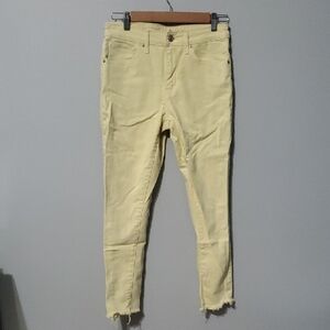 Levi's Yellow Jeans Womens Size 27 Yellow High Rise Skinny Jeans Frayed-hem